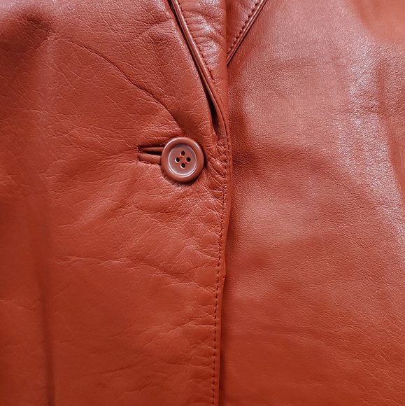 Toffs vintage brick red leather jacket size large - Picture 7 of 8